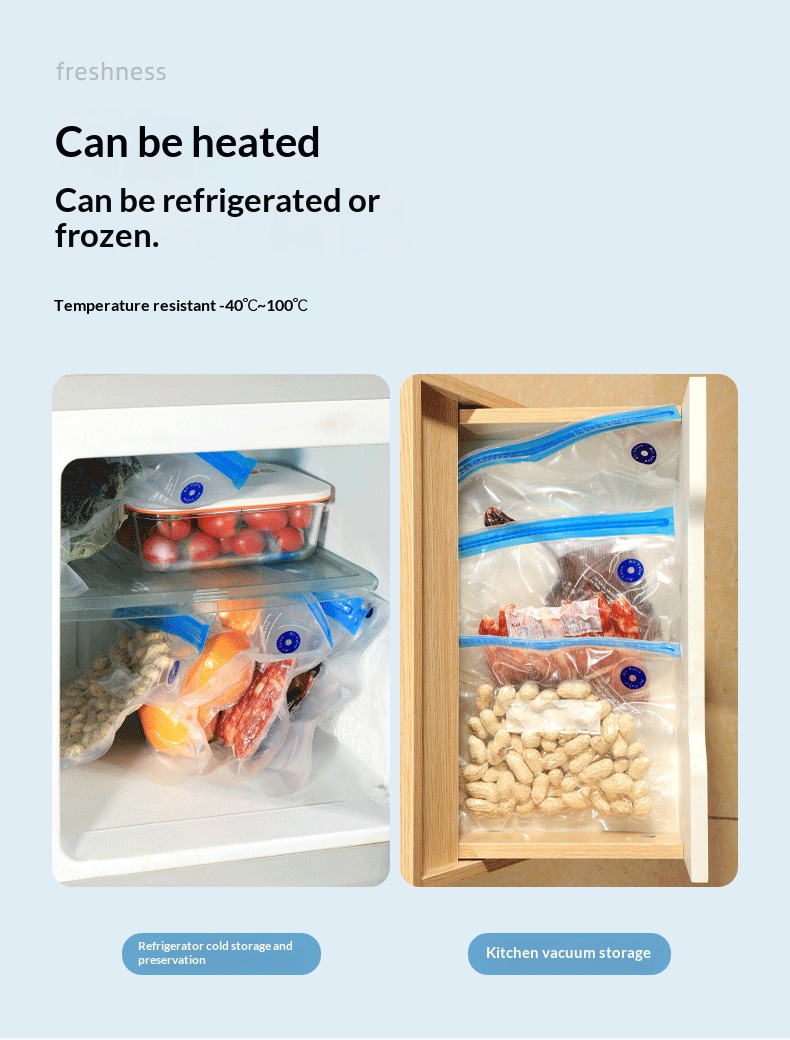 Meal Prep Vacuum Seal Containers - Kantong Penyimpanan Makanan Vakum Bebas BPA,