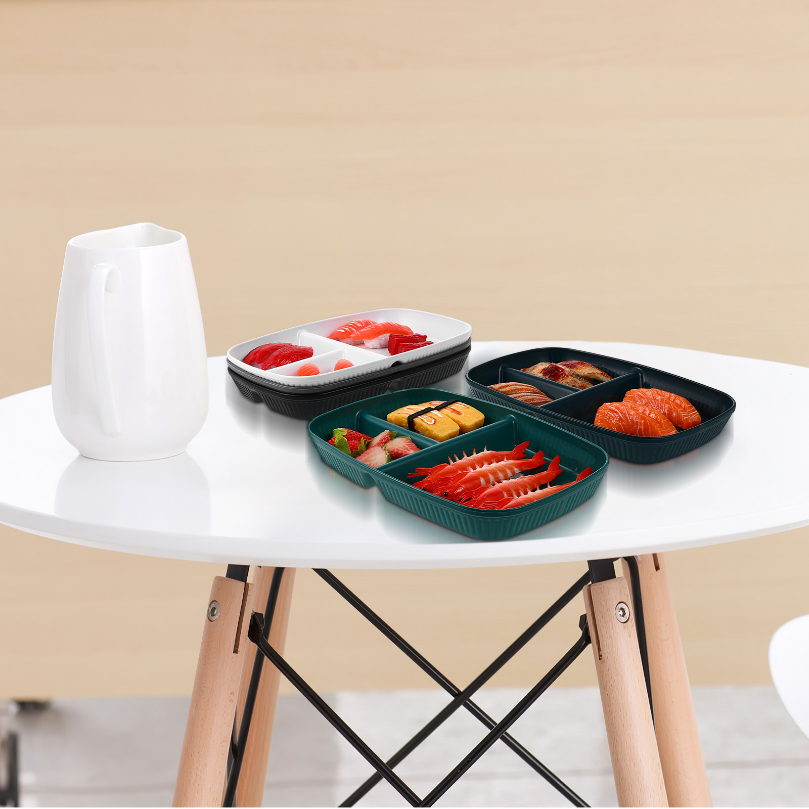 Meal Prep Healthy Lunch - 5 Buah Piring Makan dengan Sekat