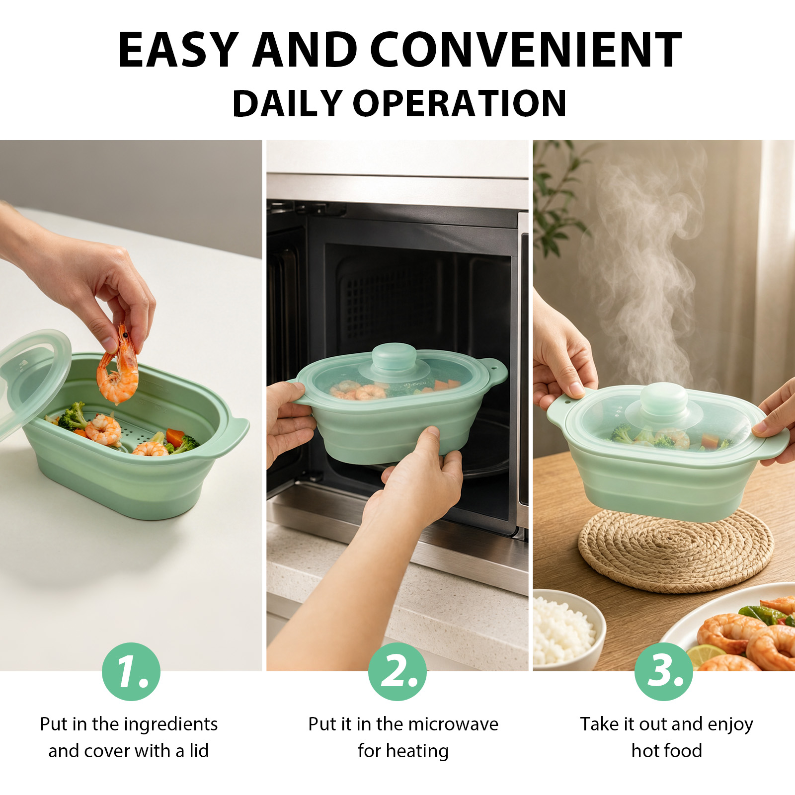 Pengukus Sayuran Silikon untuk - Meal Prep Frozen Vegetables ulasan dan harga