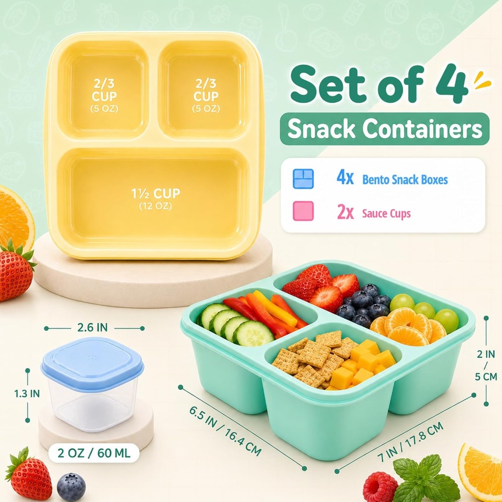 Kotak Bento 3 Kompartemen untu - Meal Prep Healthy Lunch ulasan dan harga
