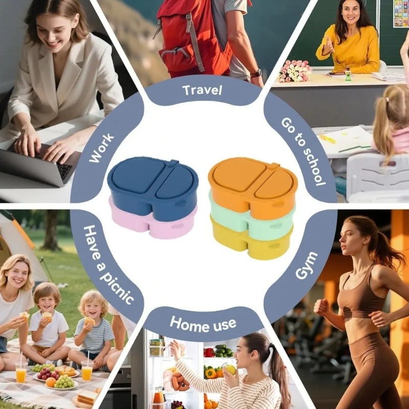 Kotak Makan Silikon Food Grade - Meal Prep Oatmeal ulasan dan harga